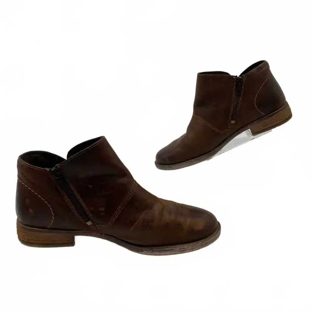 Josef Seibel Brown Leather Bootie | EU39 Regular for Women